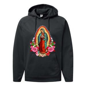 Our Lady Of Guadalupe Saint Virgin Mary Performance Fleece Hoodie