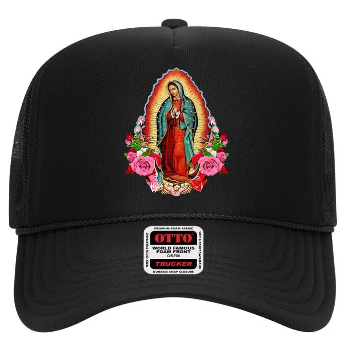 Our Lady Of Guadalupe Saint Virgin Mary High Crown Mesh Back Trucker Hat