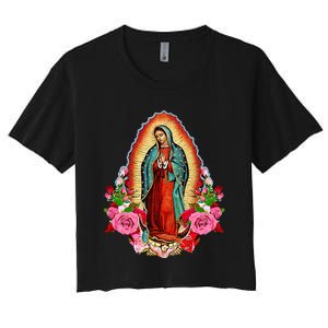 Our Lady Of Guadalupe Saint Virgin Mary Women's Crop Top Tee