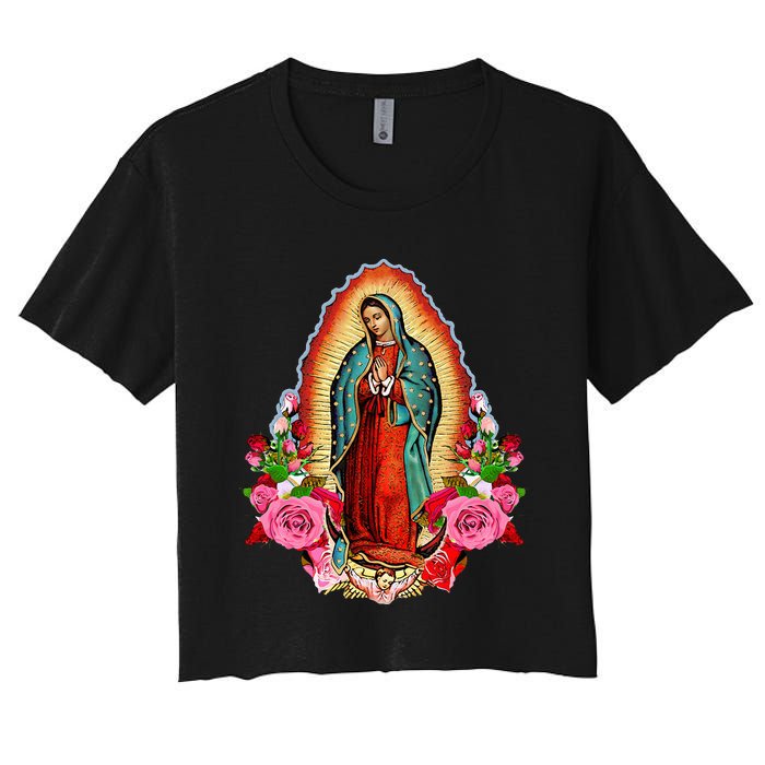 Our Lady Of Guadalupe Saint Virgin Mary Women's Crop Top Tee