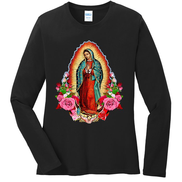 Our Lady Of Guadalupe Saint Virgin Mary Ladies Long Sleeve Shirt