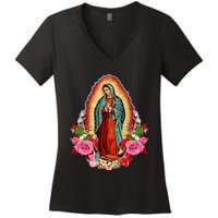 Our Lady Of Guadalupe Saint Virgin Mary Women's V-Neck T-Shirt