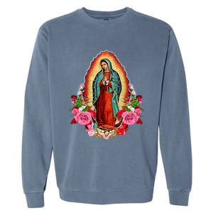 Our Lady Of Guadalupe Saint Virgin Mary Garment-Dyed Sweatshirt