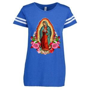 Our Lady Of Guadalupe Saint Virgin Mary Enza Ladies Jersey Football T-Shirt