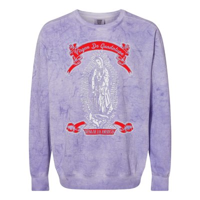 Our Lady of Guadalupe Catholic Virgin Mary Mexican Mom Colorblast Crewneck Sweatshirt