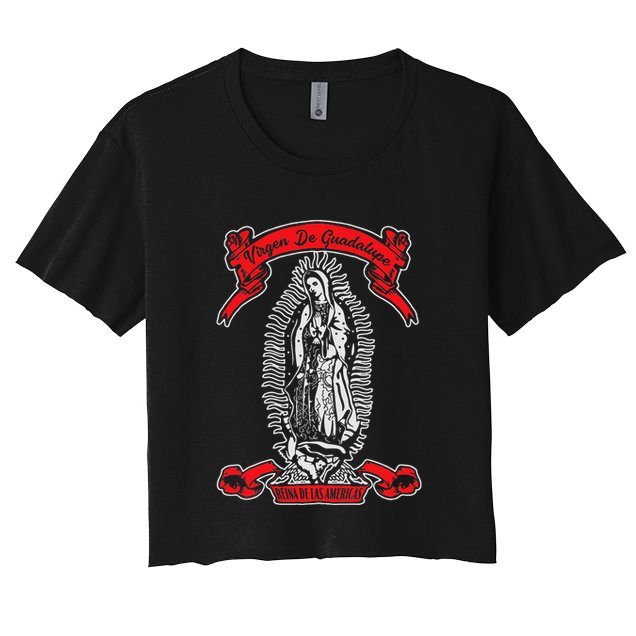 Our Lady of Guadalupe Catholic Virgin Mary Mexican Mom Crop Top