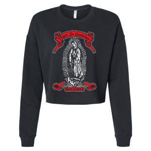 Our Lady of Guadalupe Catholic Virgin Mary Mexican Mom Cropped Pullover Crew