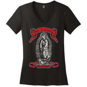 Our Lady of Guadalupe Catholic Virgin Mary Mexican Mom Women's V-Neck T-Shirt