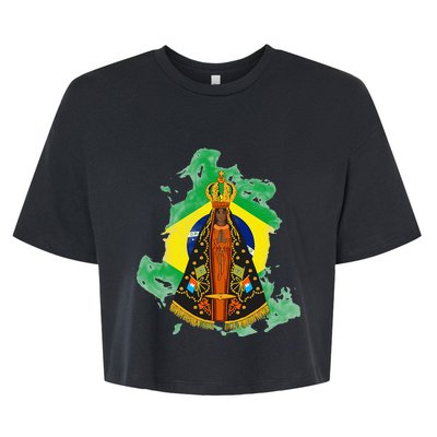 Our Lady of Aparecida Patron Saint of Brazil Bella+Canvas Jersey Crop Tee