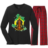 Our Lady of Aparecida Patron Saint of Brazil Women's Long Sleeve Flannel Pajama Set 