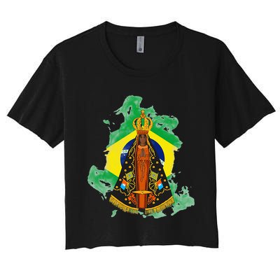 Our Lady of Aparecida Patron Saint of Brazil Women's Crop Top Tee