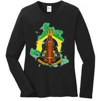 Our Lady of Aparecida Patron Saint of Brazil Ladies Long Sleeve Shirt