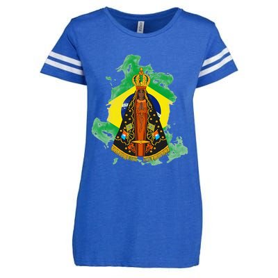 Our Lady of Aparecida Patron Saint of Brazil Enza Ladies Jersey Football T-Shirt