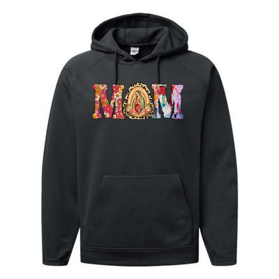 Our Lady of Guadalupe Saint Virgin Mary Mexican Mom Madre Performance Fleece Hoodie