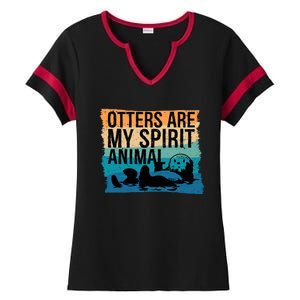 Otter Lover Otter Spirit Animal Funny Otter Otter Ladies Halftime Notch Neck Tee