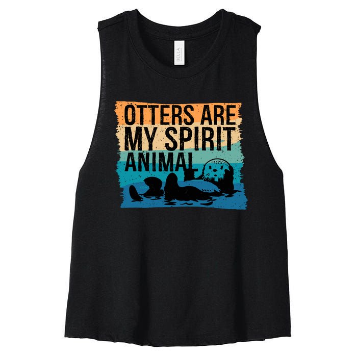 Otter Lover Otter Spirit Animal Funny Otter Otter Women's Racerback Cropped Tank