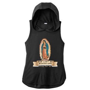 Our Lady Of Guadalupe Mary Catholic Religious Gift Ladies PosiCharge Tri-Blend Wicking Draft Hoodie Tank