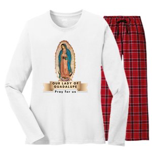 Our Lady Of Guadalupe Mary Catholic Religious Gift Women's Long Sleeve Flannel Pajama Set 