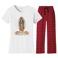 Our Lady Of Guadalupe Mary Catholic Religious Gift Women's Flannel Pajama Set