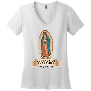 Our Lady Of Guadalupe Mary Catholic Religious Gift Women's V-Neck T-Shirt