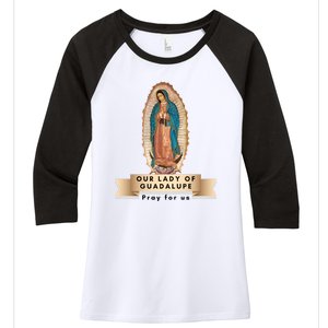 Our Lady Of Guadalupe Mary Catholic Religious Gift Women's Tri-Blend 3/4-Sleeve Raglan Shirt