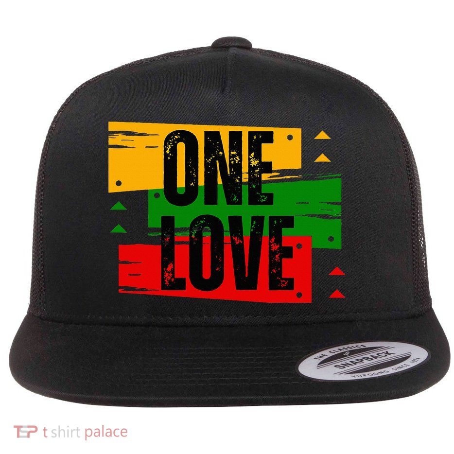 One Love Flat Bill Trucker Hat