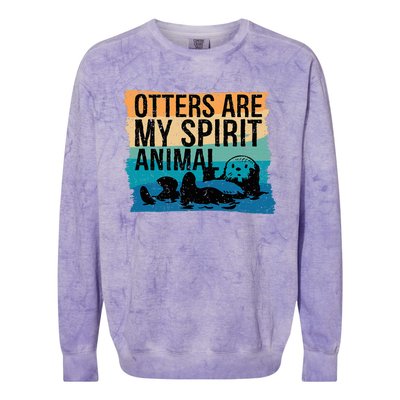 O.tter Lover O.tter Spirit Animal Funny Otter Otter  Colorblast Crewneck Sweatshirt