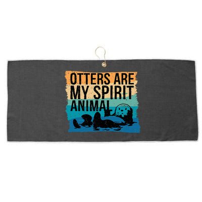 O.tter Lover O.tter Spirit Animal Funny Otter Otter  Large Microfiber Waffle Golf Towel