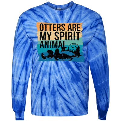 O.tter Lover O.tter Spirit Animal Funny Otter Otter  Tie-Dye Long Sleeve Shirt