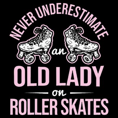 Old Lady On Roller Derby Roller Skating Roller Skate T-Shirt
