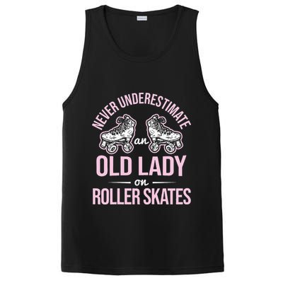 Old Lady On Roller Derby Roller Skating Roller Skate PosiCharge Competitor Tank