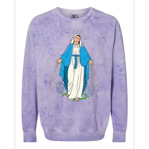 Our Lady Of Grace Virgen De La Medalla Milagrosa Colorblast Crewneck Sweatshirt