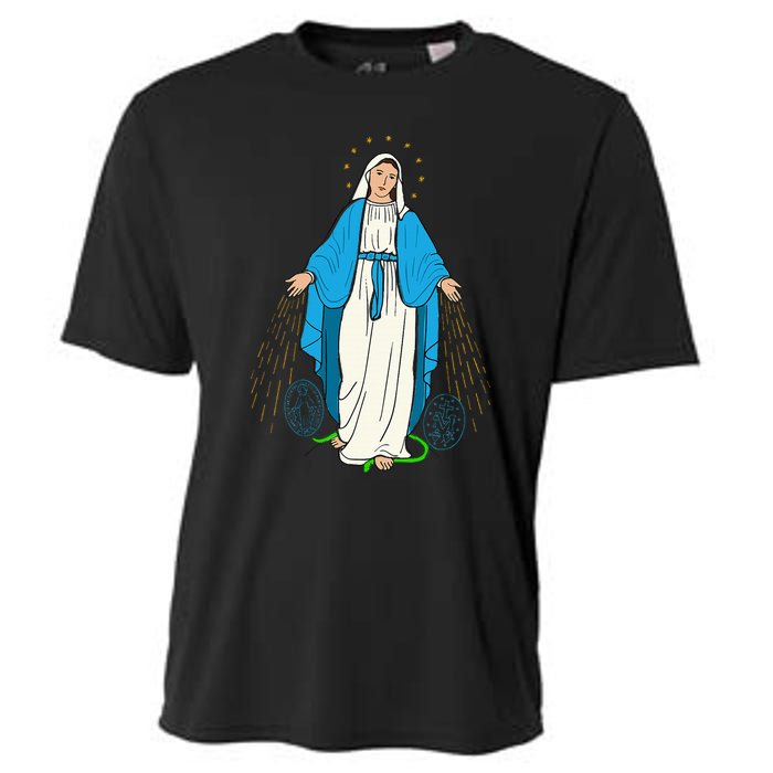 Our Lady Of Grace Virgen De La Medalla Milagrosa Cooling Performance Crew T-Shirt