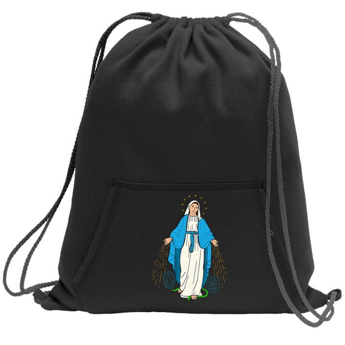 Our Lady Of Grace Virgen De La Medalla Milagrosa Sweatshirt Cinch Pack Bag