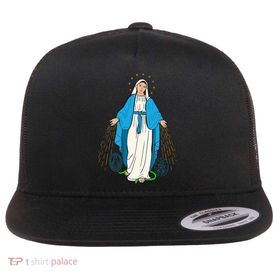 Our Lady Of Grace Virgen De La Medalla Milagrosa Flat Bill Trucker Hat