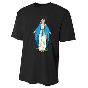 Our Lady Of Grace Virgen De La Medalla Milagrosa Performance Sprint T-Shirt