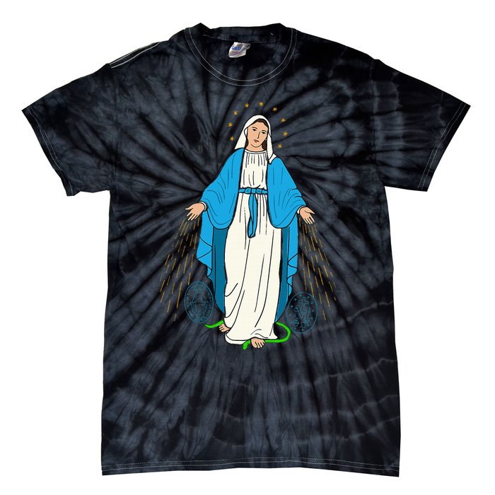 Our Lady Of Grace Virgen De La Medalla Milagrosa Tie-Dye T-Shirt