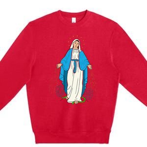 Our Lady Of Grace Virgen De La Medalla Milagrosa Premium Crewneck Sweatshirt