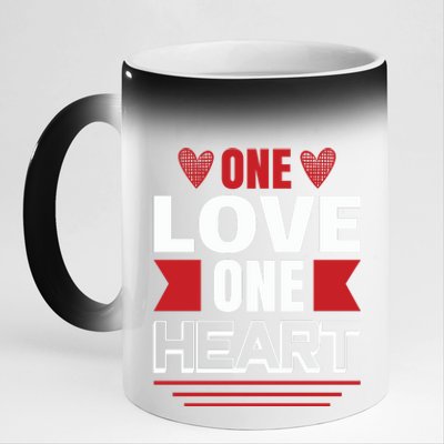 One Love One Heart 11oz Black Color Changing Mug