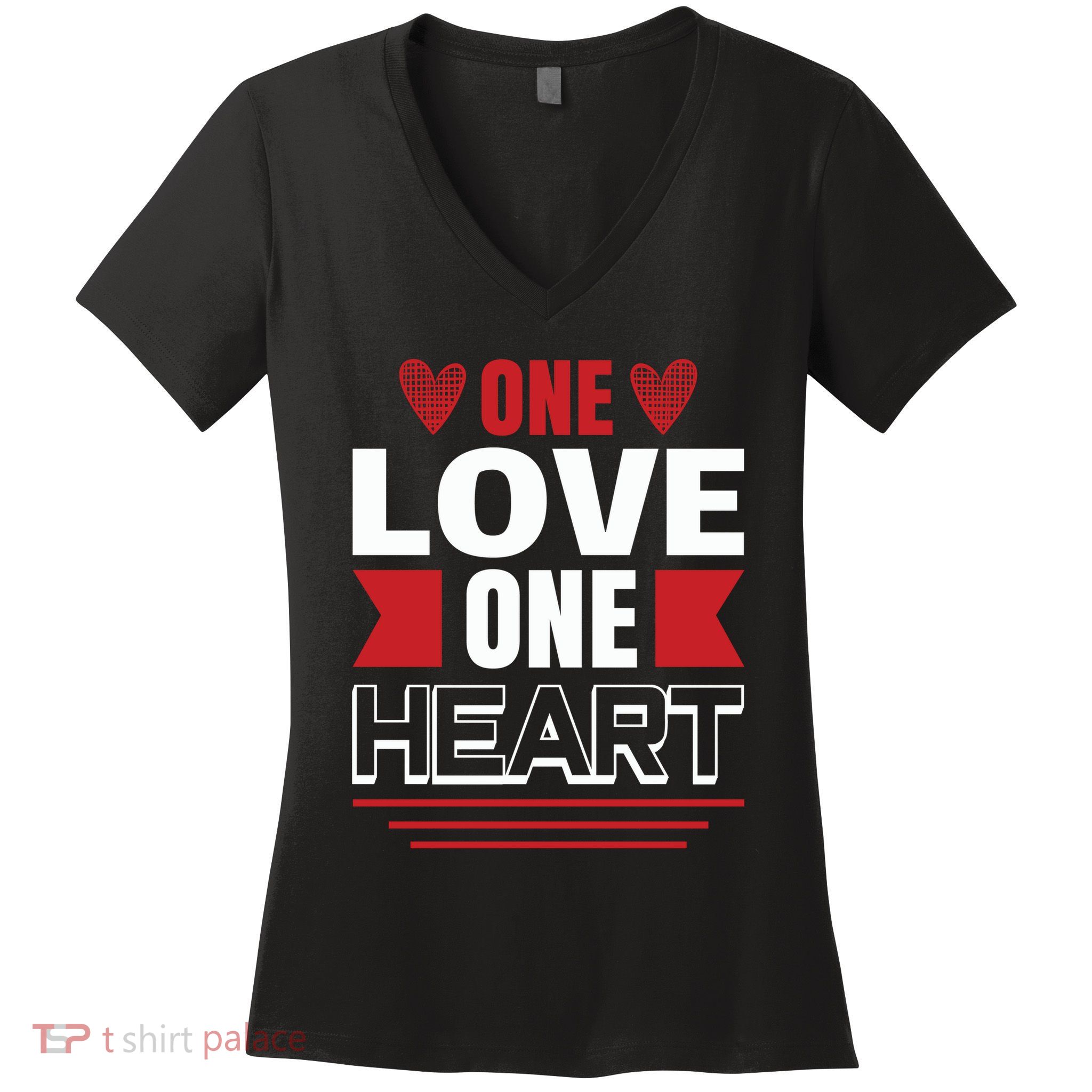 One Love One Heart Women's V-Neck T-Shirt