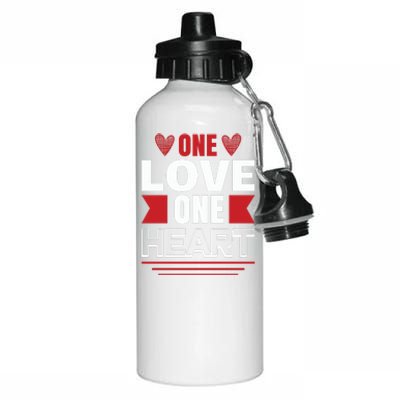 One Love One Heart Aluminum Water Bottle