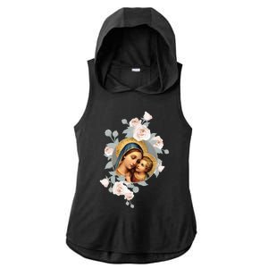 Our Lady Of Good Remedy Blessed Mother Mary Art Catholic Cute Gift Ladies PosiCharge Tri-Blend Wicking Draft Hoodie Tank