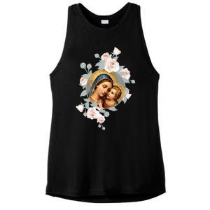 Our Lady Of Good Remedy Blessed Mother Mary Art Catholic Cute Gift Ladies PosiCharge Tri-Blend Wicking Tank