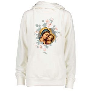 Our Lady Of Good Remedy Blessed Mother Mary Art Catholic Cute Gift Womens Funnel Neck Pullover Hood