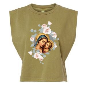 Our Lady Of Good Remedy Blessed Mother Mary Art Catholic Cute Gift Garment-Dyed Women's Muscle Tee