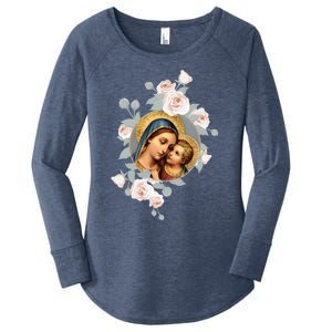 Our Lady Of Good Remedy Blessed Mother Mary Art Catholic Cute Gift Women's Perfect Tri Tunic Long Sleeve Shirt