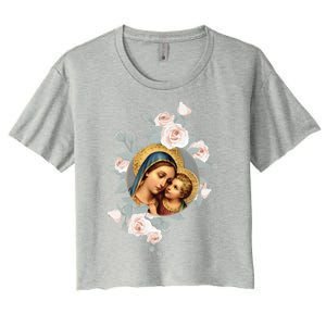 Our Lady Of Good Remedy Blessed Mother Mary Art Catholic Cute Gift Women's Crop Top Tee