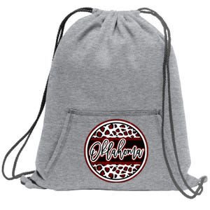 Oklahoma Leopard Ok Varsity Style Red Text Sweatshirt Cinch Pack Bag