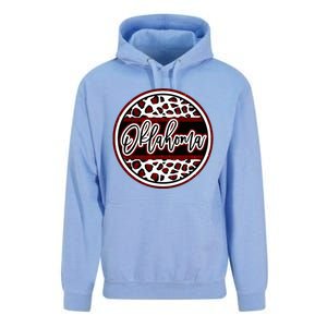 Oklahoma Leopard Ok Varsity Style Red Text Unisex Surf Hoodie