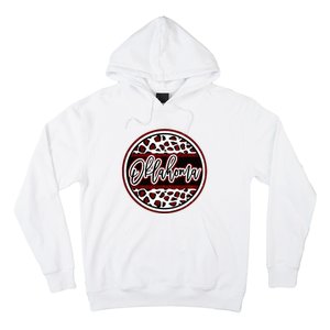 Oklahoma Leopard Ok Varsity Style Red Text Hoodie